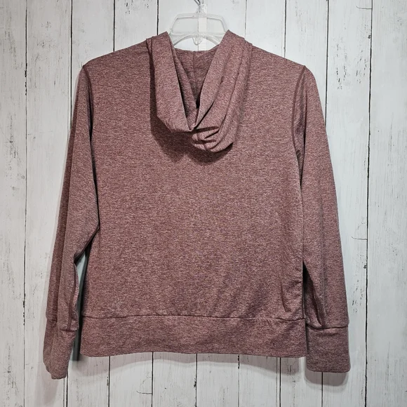 Quince FlowKnit Front Zip Hoodie Stretch Heathered Burgundy Jacket Size Medium. - Picture 12 of 12
